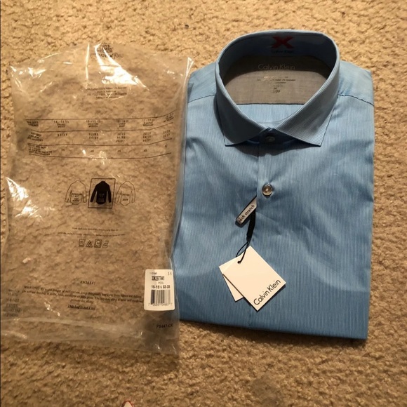 CalvinKlein Tech-stretch slim-fit dress-shirt Blue - Picture 8 of 8